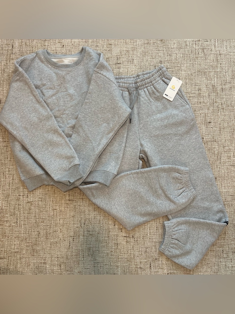 Glowmode Gray heather extra warm sweatshirt and sweatpants set